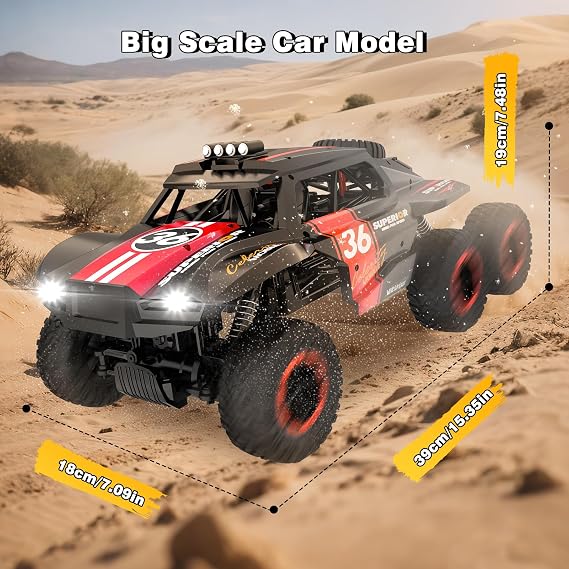 RC Cars Remote Control Car - 1:12 Scale Big Car 6WD Off Road Remote Control Cars All Terrain Drift Truck Crawler for for 8 9 10 11 12 13 14 15 16 Year Old Boys Girls Birthday Chirstmas Gifts