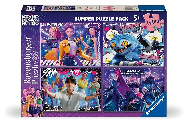 Ravensburger - Puzzle KPOP Demon Hunters 4x100 Piezas, 5+ Años