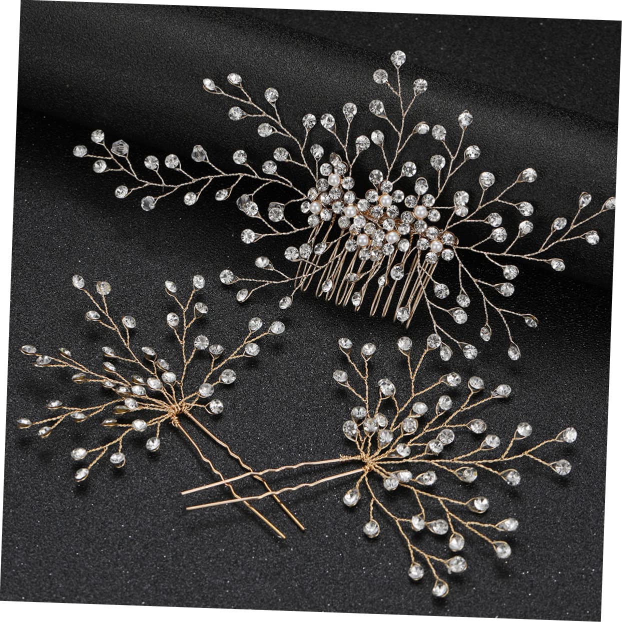 FRCOLOR 3 Sätze Kopfbedeckungen für die Braut wedding hair accessories hochzeits haarschmuck Haarkamm für die Braut Perle Haarnadel Haarspangen Haarklammer Braut Haarkamm Braut Haarschmuck