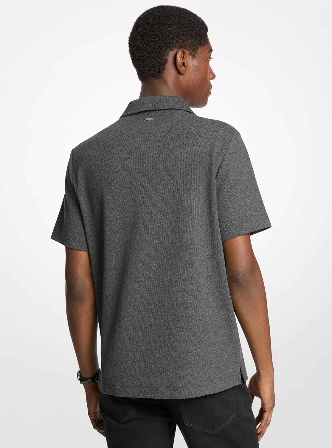 Michael Kors Mens Short Sleeve Ribbed Johnny Collar Polo - Image 2