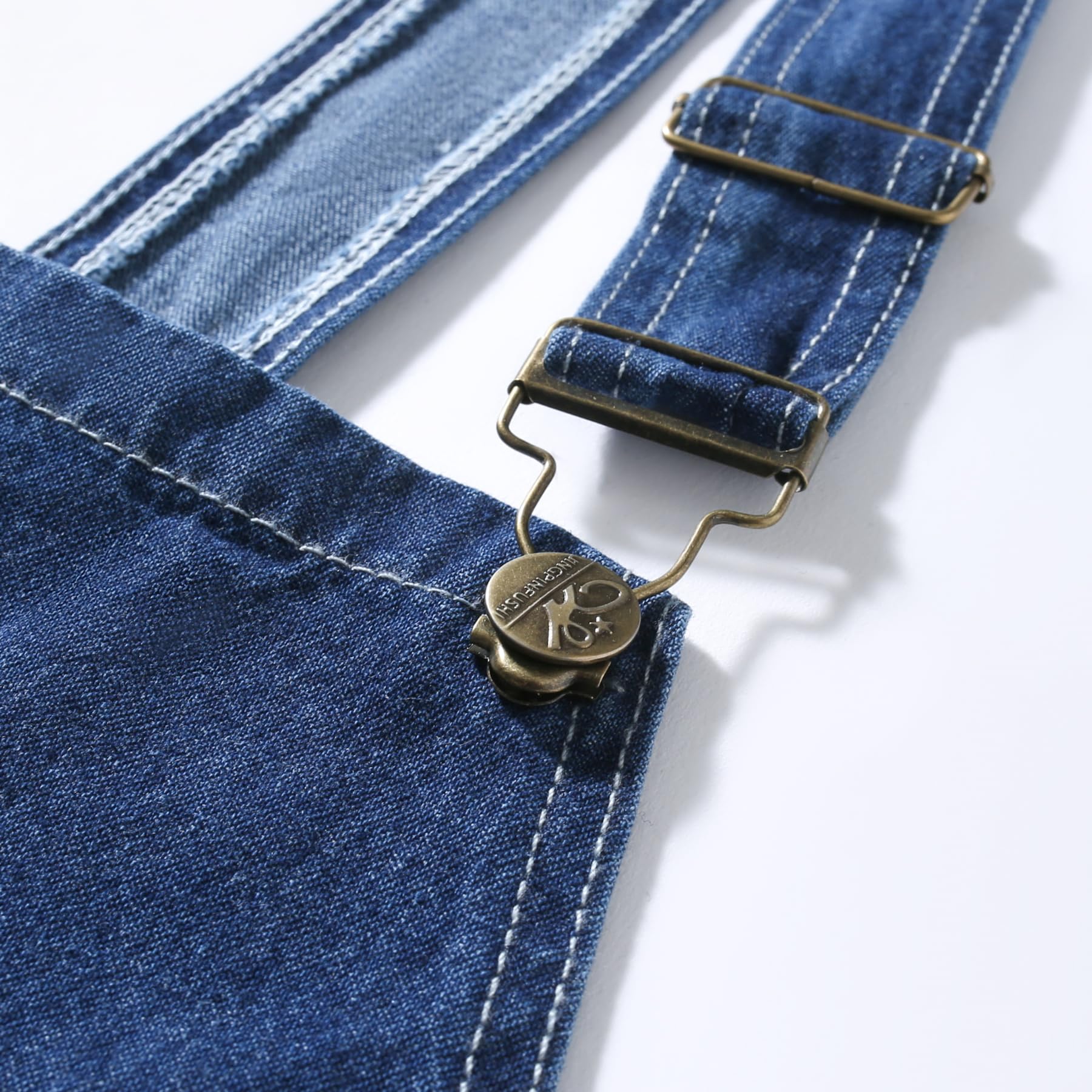 YOUTHUP Salopette Homme en Denim Bleu Pantalon Jeans Vintage avec Multiples Poches Combinaisons de Travail