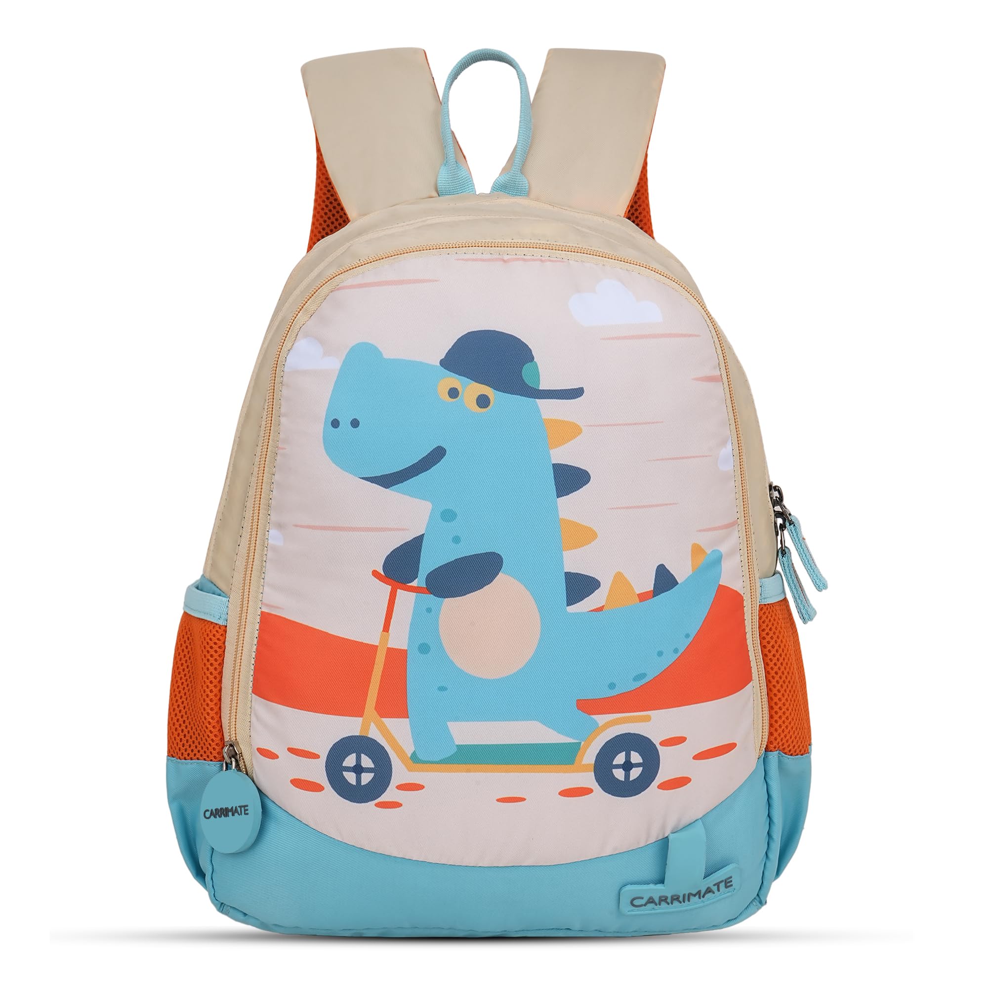 Dinno Buddy School Bag for Kids Boys & Girls | 3 Compartments and Bottle Holder | Lightweight Soft Polyester Fabric | Stylish Designs With Front Zipper Kids School Bag-image-5