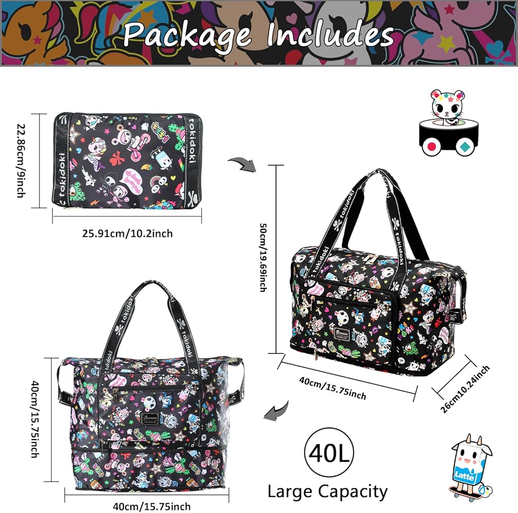 Amazon.com: Tokidoki Unicorno Travel Duffel Bag Waterproof