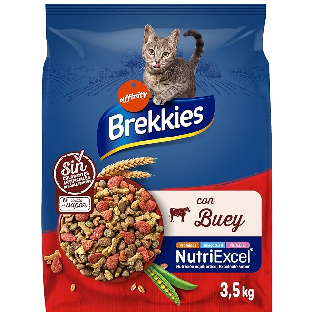 Foto 2 de 7 de Brekkies Pienso para Gatos con Buey, Verduras y Cereales 3,5kg 3500 g