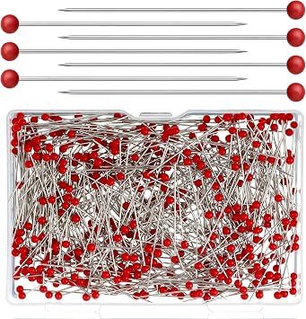 500PCS Glass Head Sewing Pins, 1.75 Inch Sewing Pins Stainless Steel Quilting Pin, Straight Pin for Crafts Dressmaker for Fabric Jewelry Making DIY