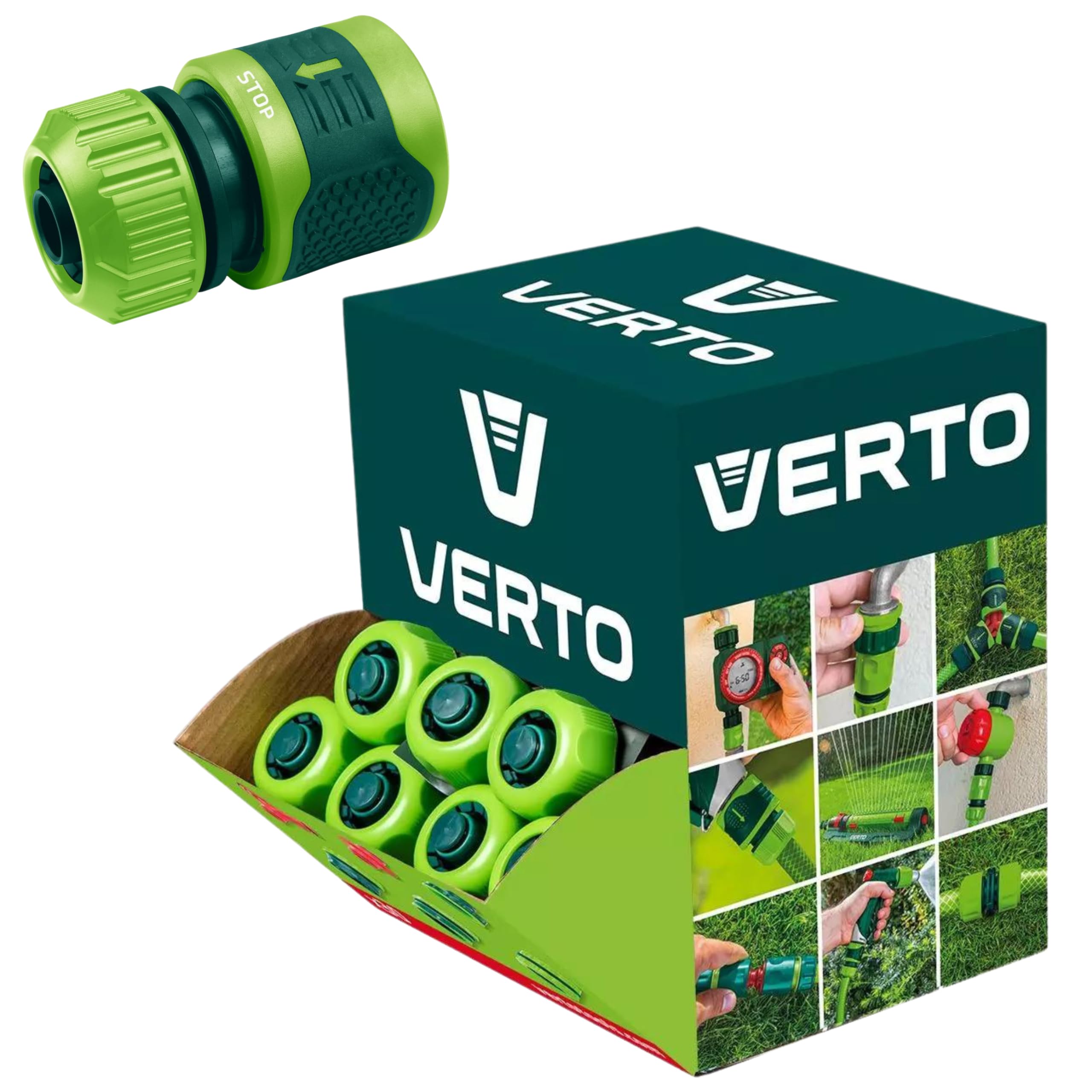 VERTO 1/2"-5/8", in Lega di Bimateriale, 30 Pezzi, Attacco per Tubo da Giardino, Impugnatura Antiscivolo, Montaggio Facile, Raccordo per irrigazione da Giardino, Alta qualità
