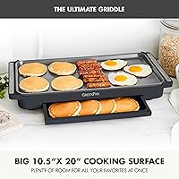 Vista 3 de GreenPan Advanced 10.5”x 20” Electric Griddle with Warming Drawer, Healthy Ceramic Nonstick PFAS-Free Coating, Temperature Control, Easy and