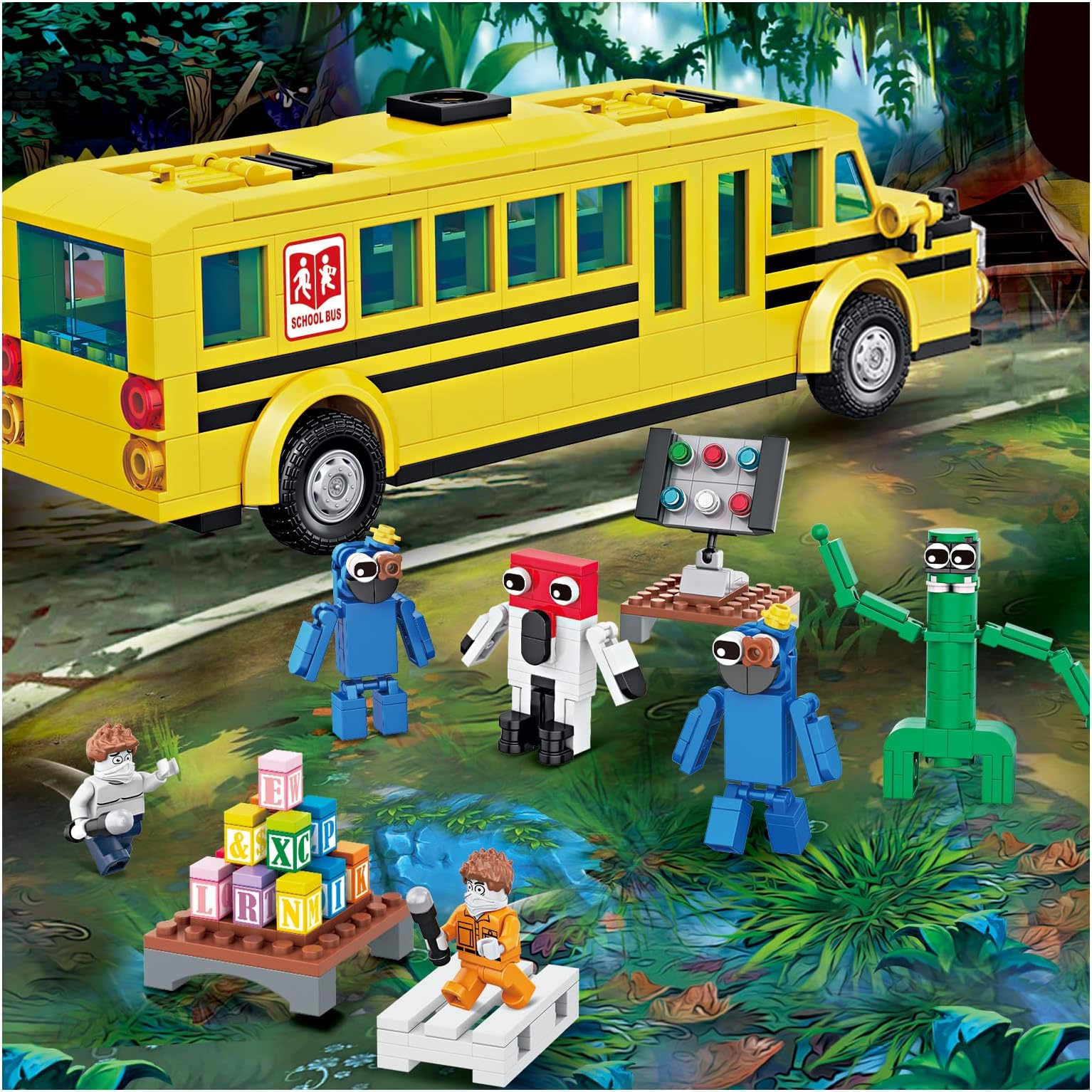 DEDACAI Rainbow Building Blocks Toy Set - Gift Box Packaging Assembled Miniature Friends Figures Model For Birthdays, Children's Day, Halloween, Christmas Best Gift For Rainbow Fans(7640)