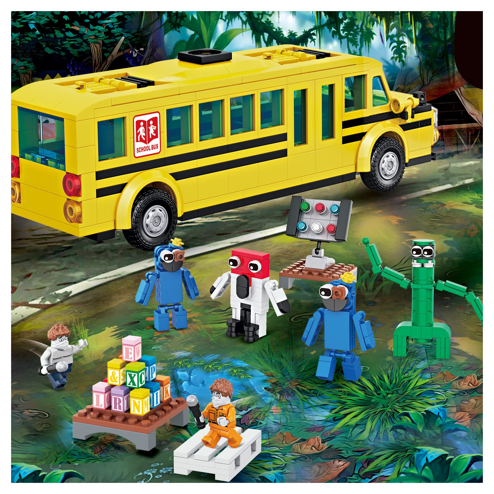 DEDACAI Rainbow Building Blocks Toy Set - Gift Box Packaging Assembled Miniature Friends Figures Model For Birthdays, Children's Day, Halloween, Christmas Best Gift For Rainbow Fans(7640)