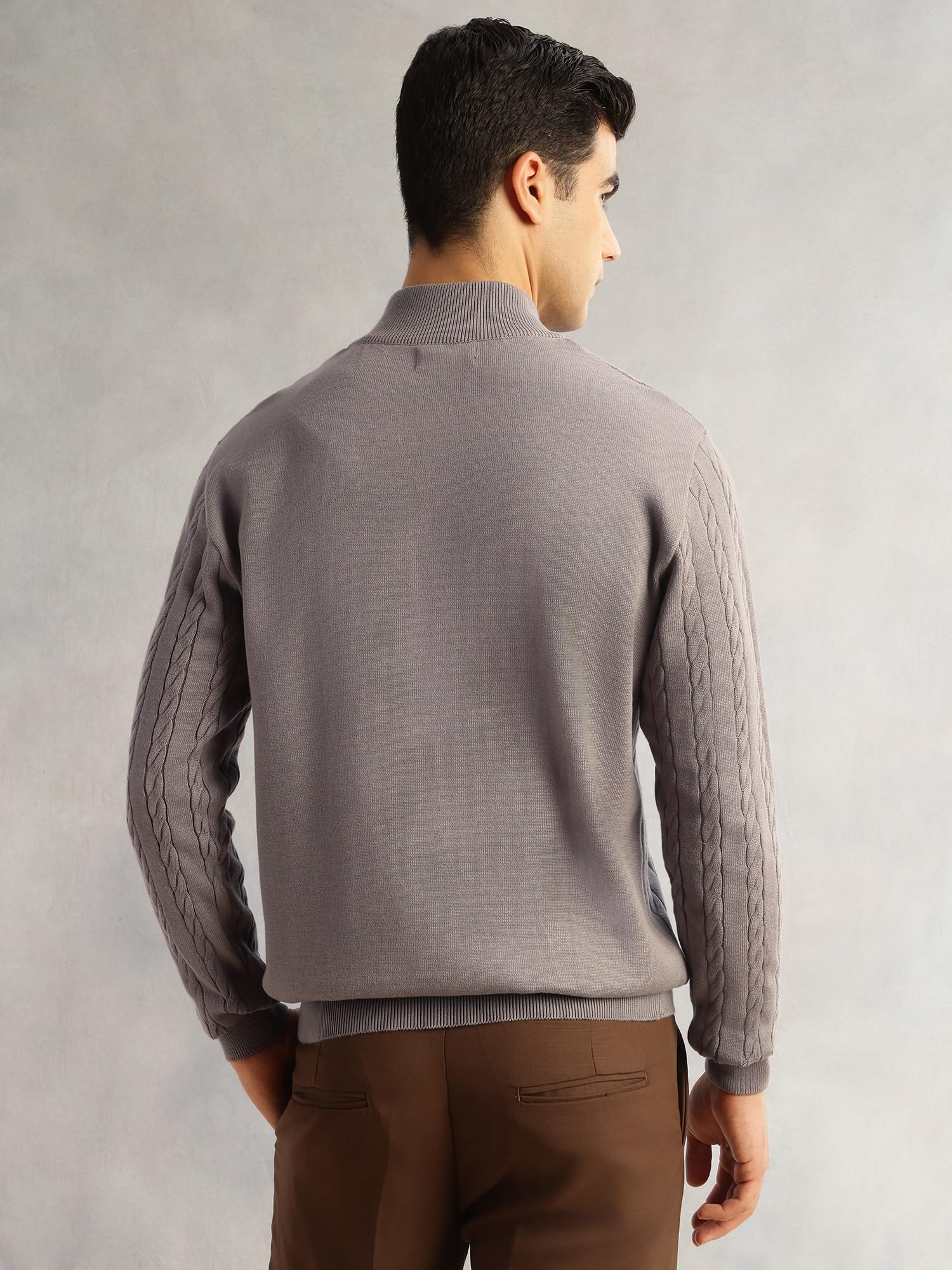Thomas Scott Maglione da uomo in 100% cotone a maniche lunghe con colletto alla coreana