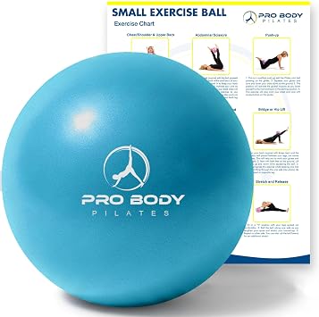 ProBody Pilates Ball 9 Inch - Small Exercise Ball for Stability, Barre, Core, Ab Workouts, Yoga, Physical Therapy