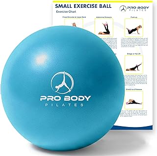 ProBody Pilates Ball 9 Inch - Small Exercise Ball for Stability, Barre, Core, Ab Workouts, Yoga, & Physical Therapy