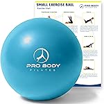 ProBody Pilates Ball 9 Inch - Small Exercise Ball for Stability, Barre, Core, Ab Workouts, Yoga, & Physical Therapy (Sky)