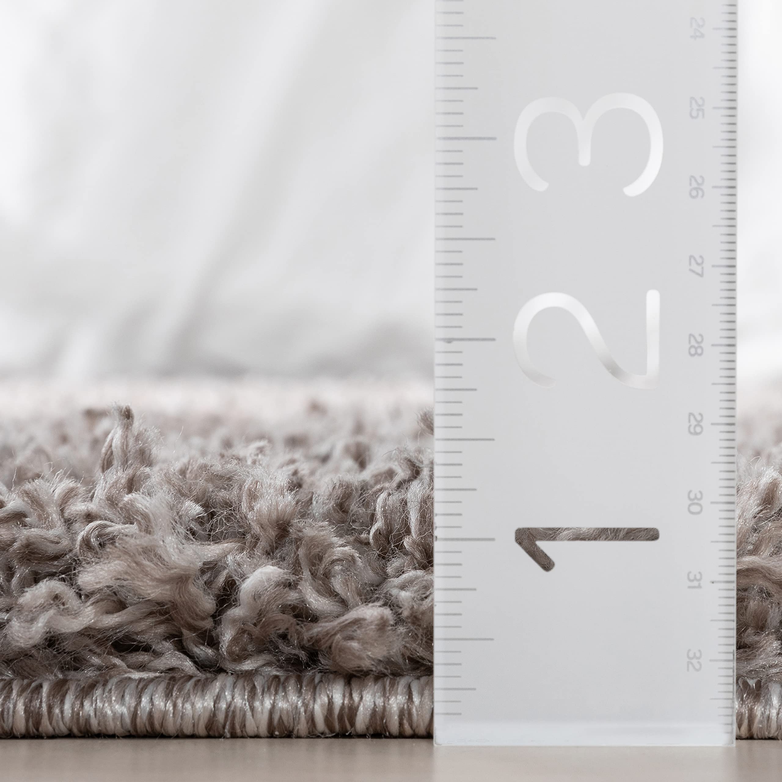 Well Woven Elle Basics | Emerson Shag Taupe | Textured Runner Rug (2'7" x 9'6" Runner)