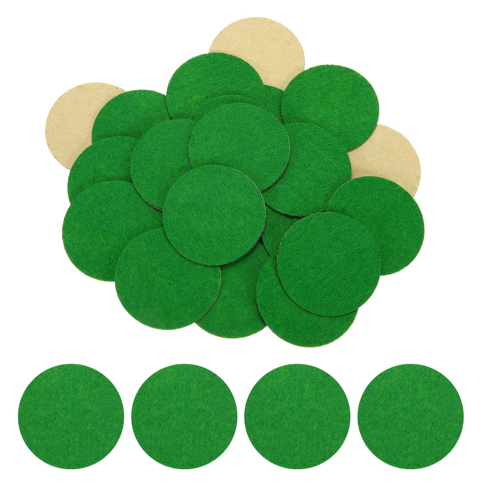HARFINGTON 48pcs Adhesive Felt Circles 40mm 1.57" Green