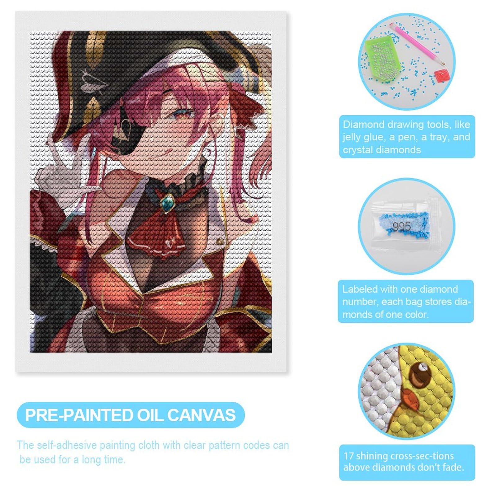 Amazon.co.jp: VTuber 宝鐘 マリン 船長 129 ダイヤモンドアート 全面