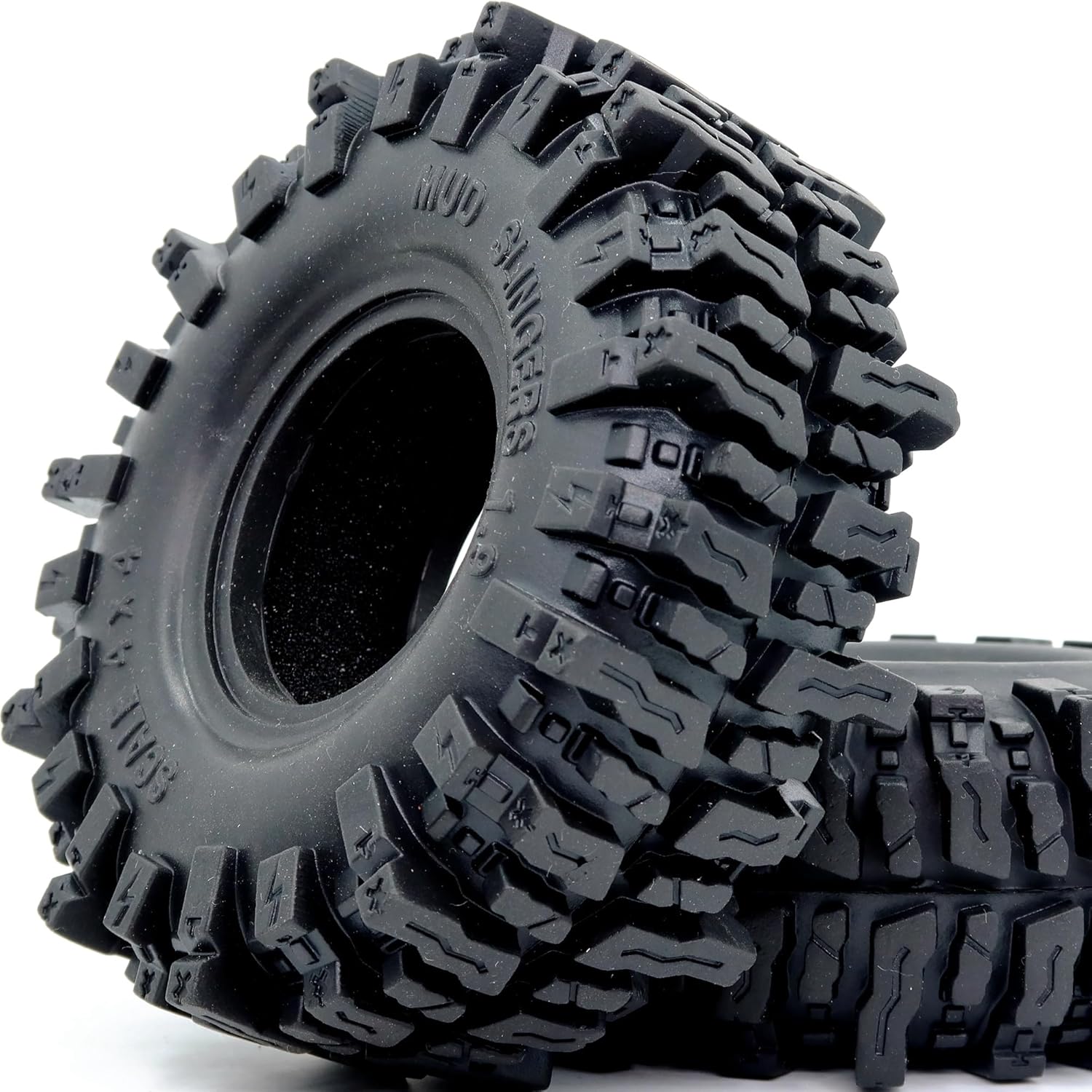 HOBBYSOUL 4pcs RC 1.9 Mud Slingers Tires Height 4.72'' / 120mm Soft Sticky 1.9 Tires Tyres For 1/10 RC Crawler Traxxas TRX4 / Axial SCX10 90047 SCX10 III AXI03007 / Redcat Gen8 Upgrade