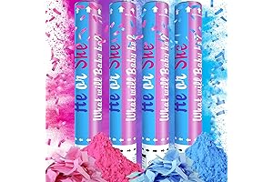 Gender Reveal Confetti Powder Cannon Set for Baby Gender Announcement Party