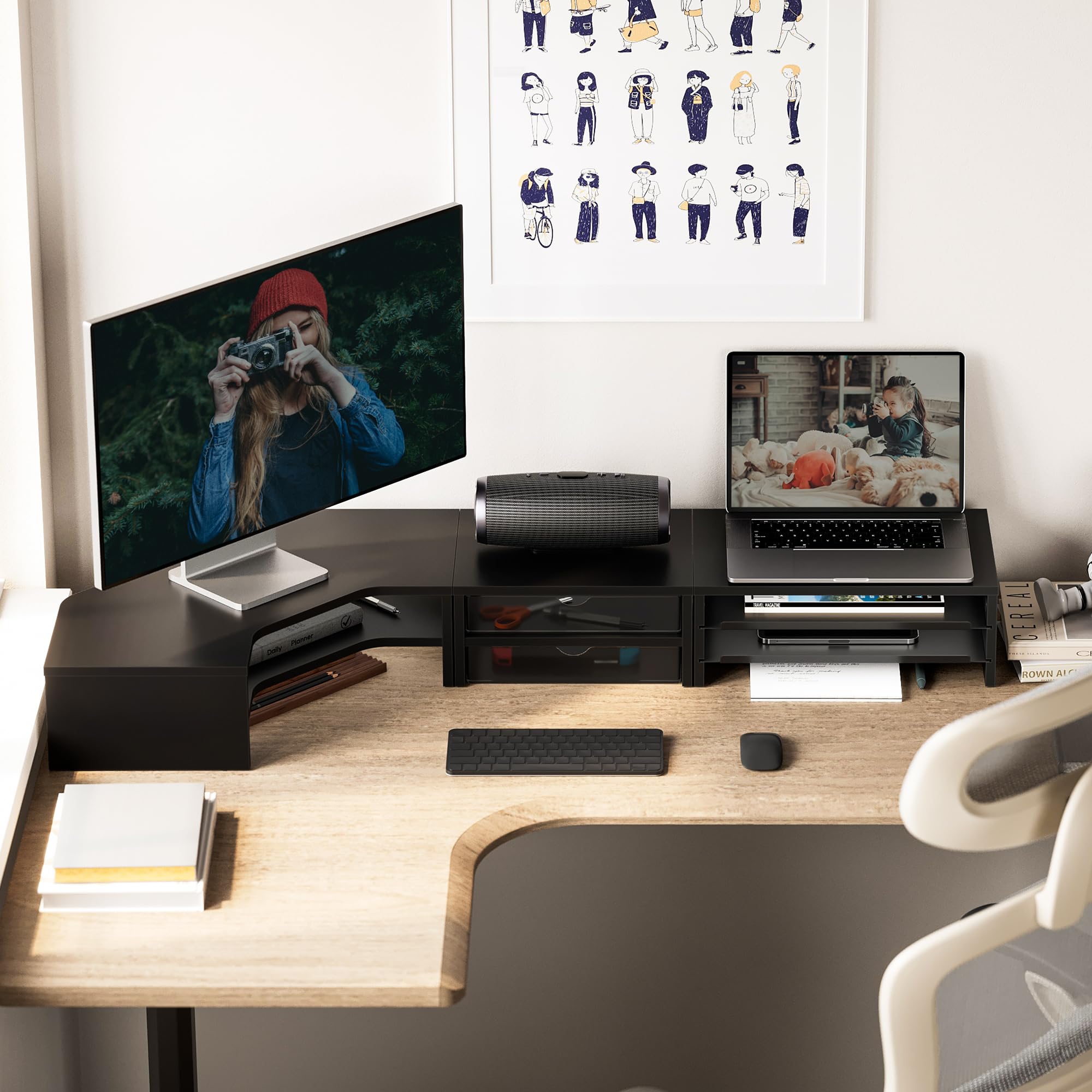 Amazon.co.jp: Fenge モニター台 卓上 パソコン台 机上台 デスク