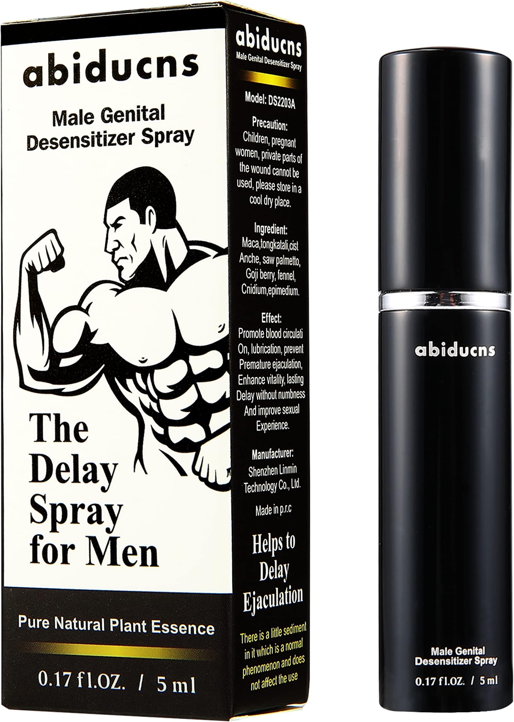 abiducns Delay Spray for Men,Last Longer in Bed,Prolong Climax for Him,Extends Sexual Stamina,Boosts Confidence,Natural Ingredients,0.17FL.OZ./5ML