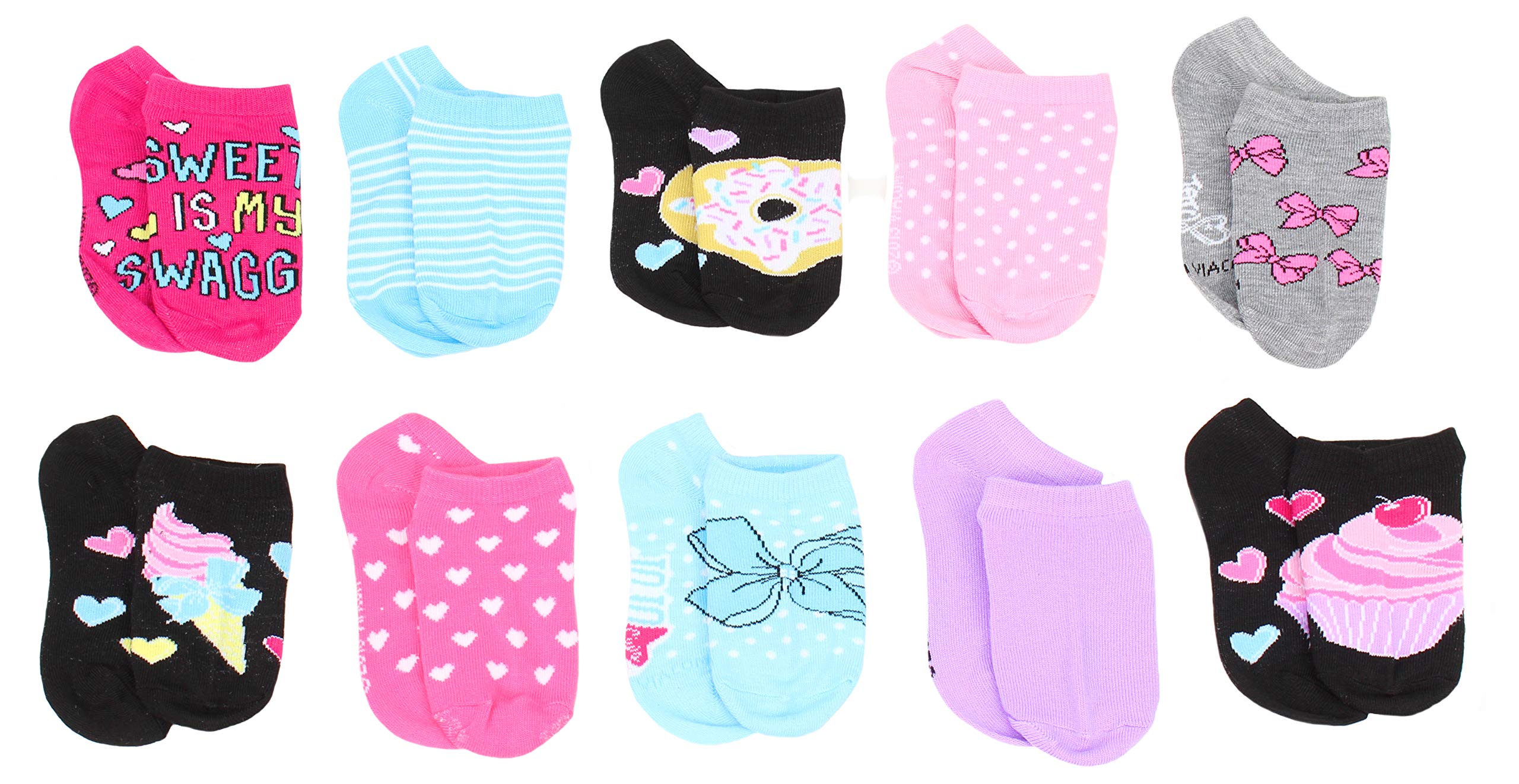 Little Girl's JoJo Siwa 10-Pack No Show Socks