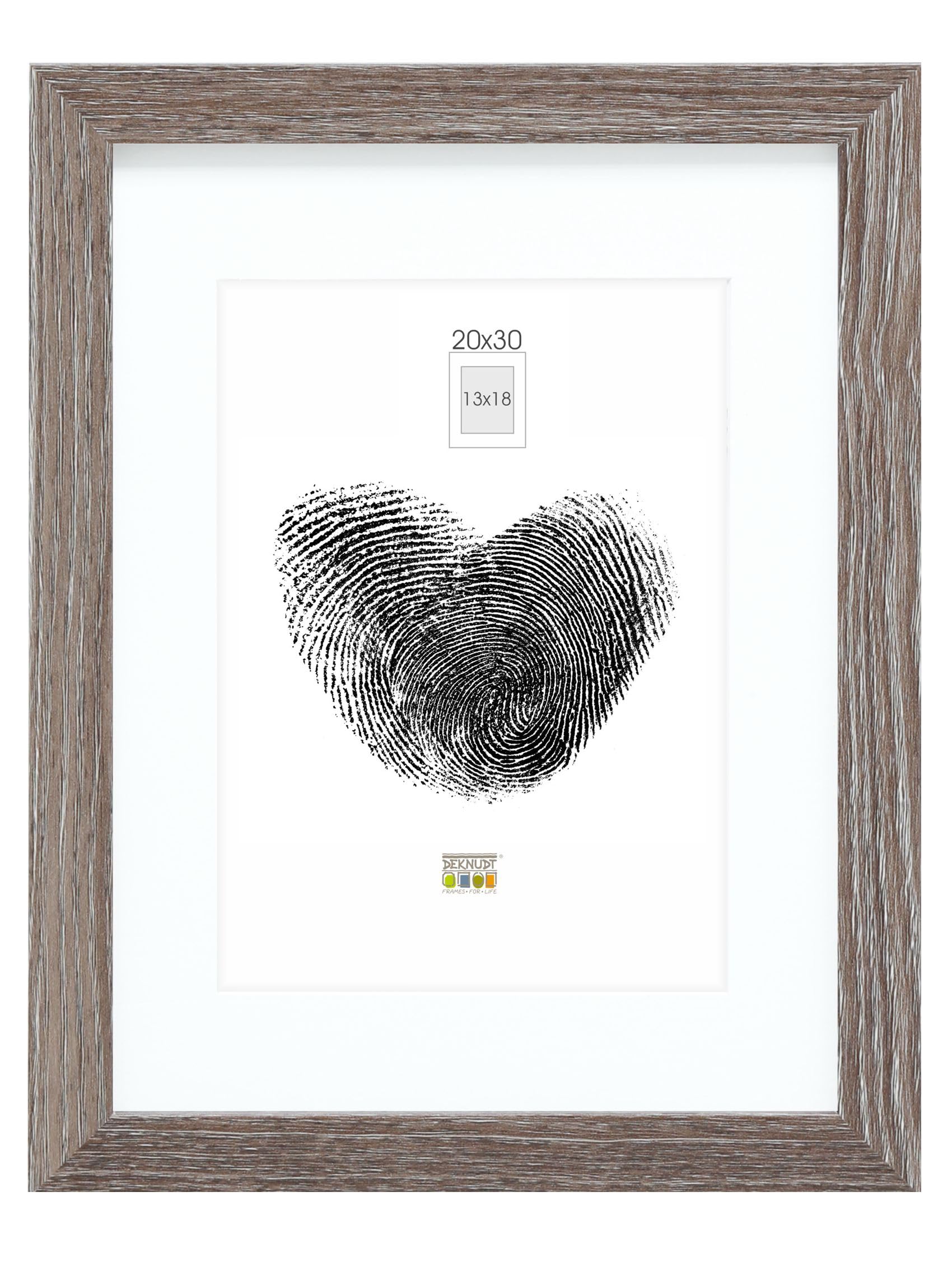DEKNUDT Frames S66KH3P1_20.0x30.0 Wooden Photo Frame Grey 20 x 30 cm 13 x 18 cm