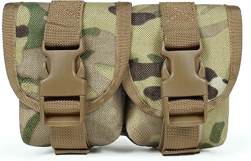 Miniatura 2 de Bolsas tácticas bolsa doble para granadas fragmentadas, bolsas de herramientas Molle EDC para caza de tiro de equipos de airsoft
