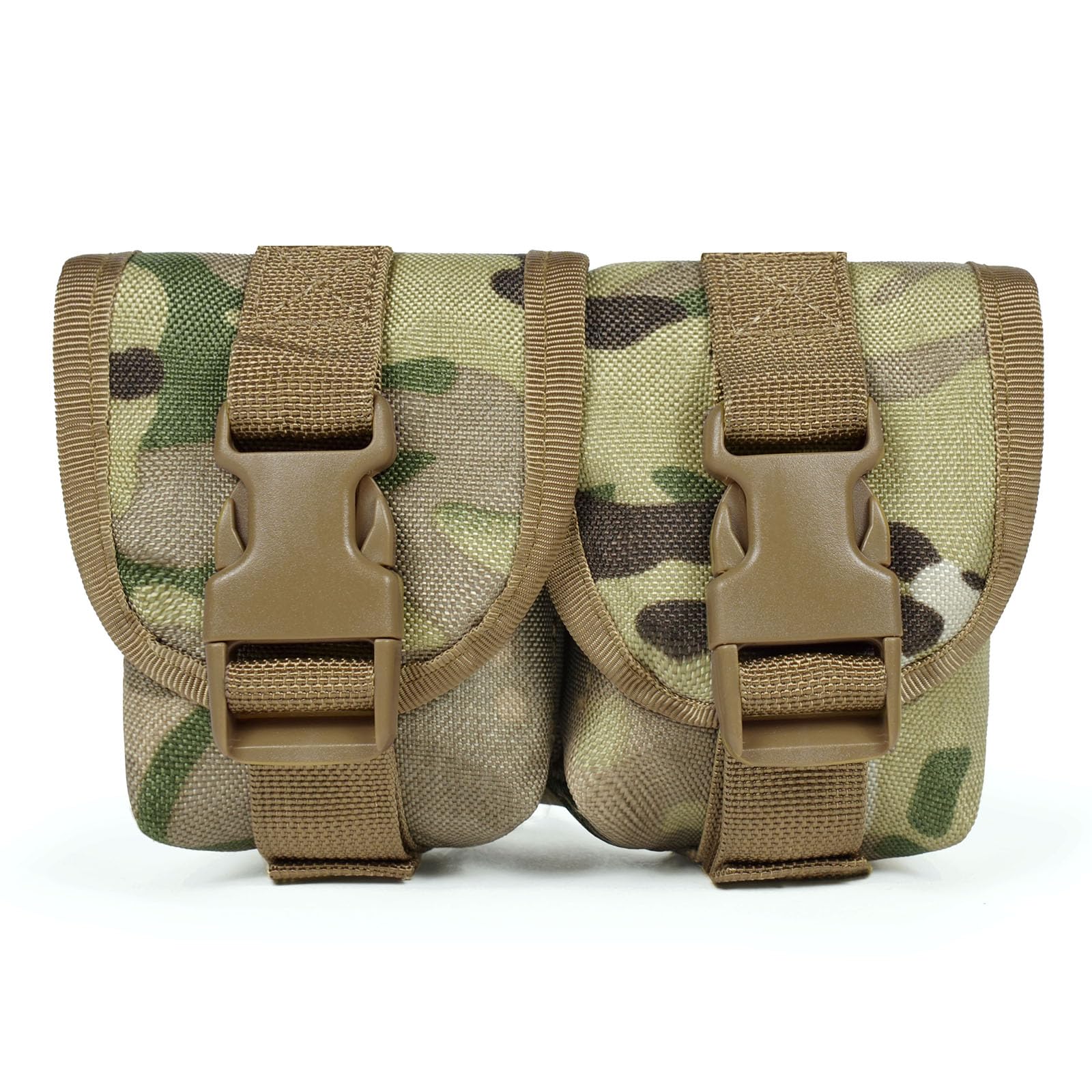 Tactical Pouches-Double Frag Grenade Pouch,Molle EDC Tool Bags for Hunting Shooting Airsoft Equipment Gears (MC)