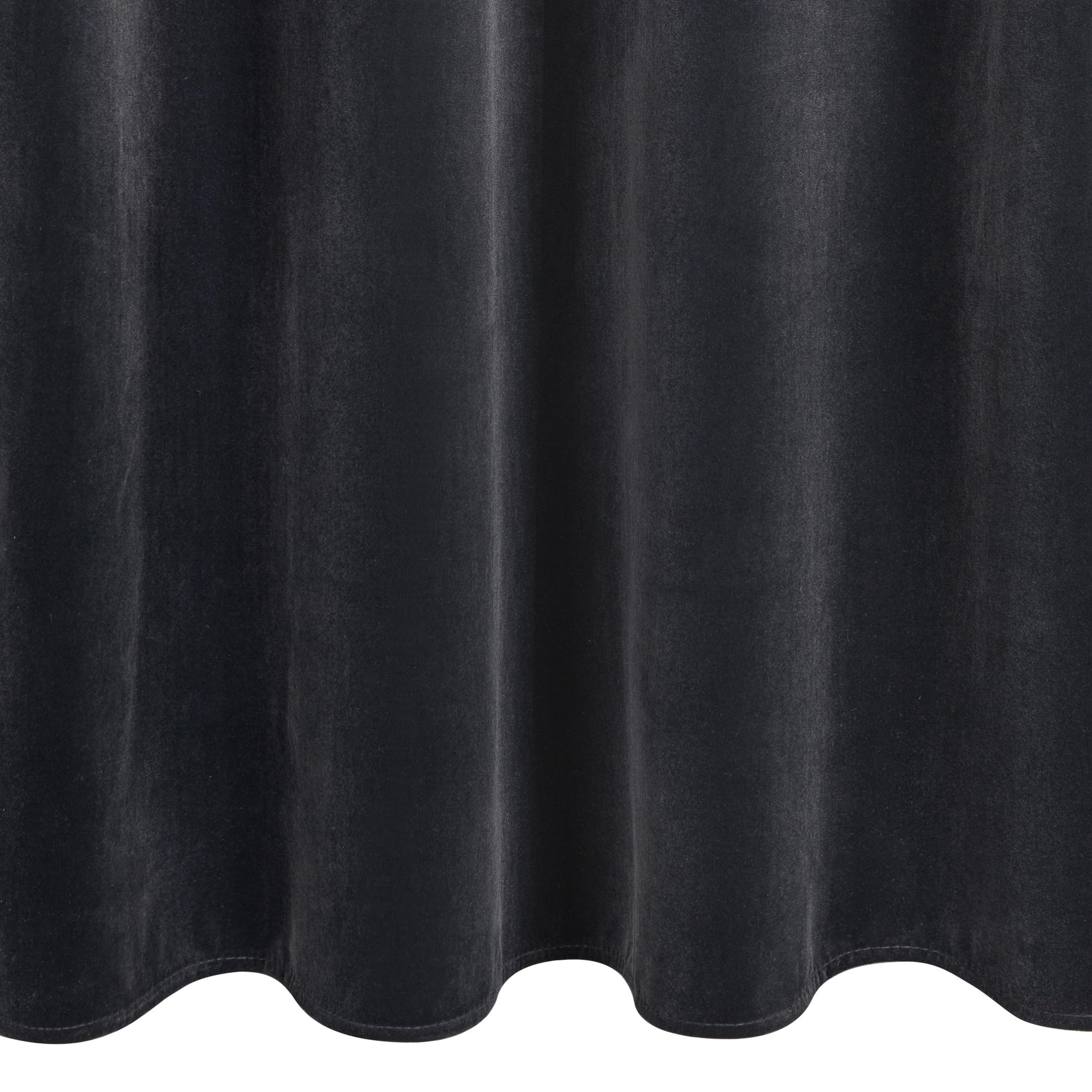 Eurofirany Nita Rideau Occultant en Velours, 100% Opaque et Isolant Thermique, Rideau à Œillets pour Chambre et Salon, 140x250 cm – Noir