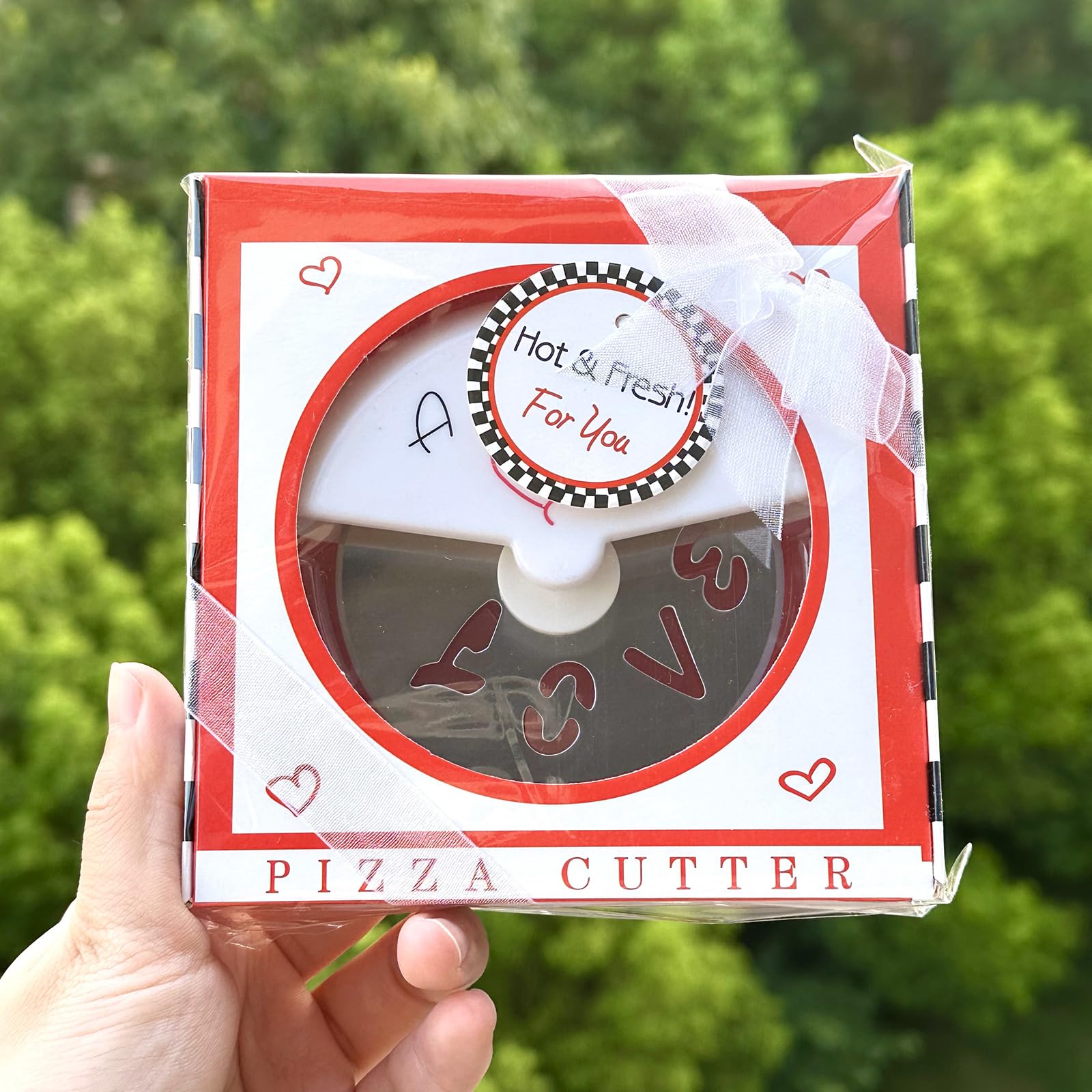 30 mini cortadores de pizza de acero inoxidable para novia, boda, baby showers, recuerdos, regalo de devolución de invitados, paquete individual (rojo)