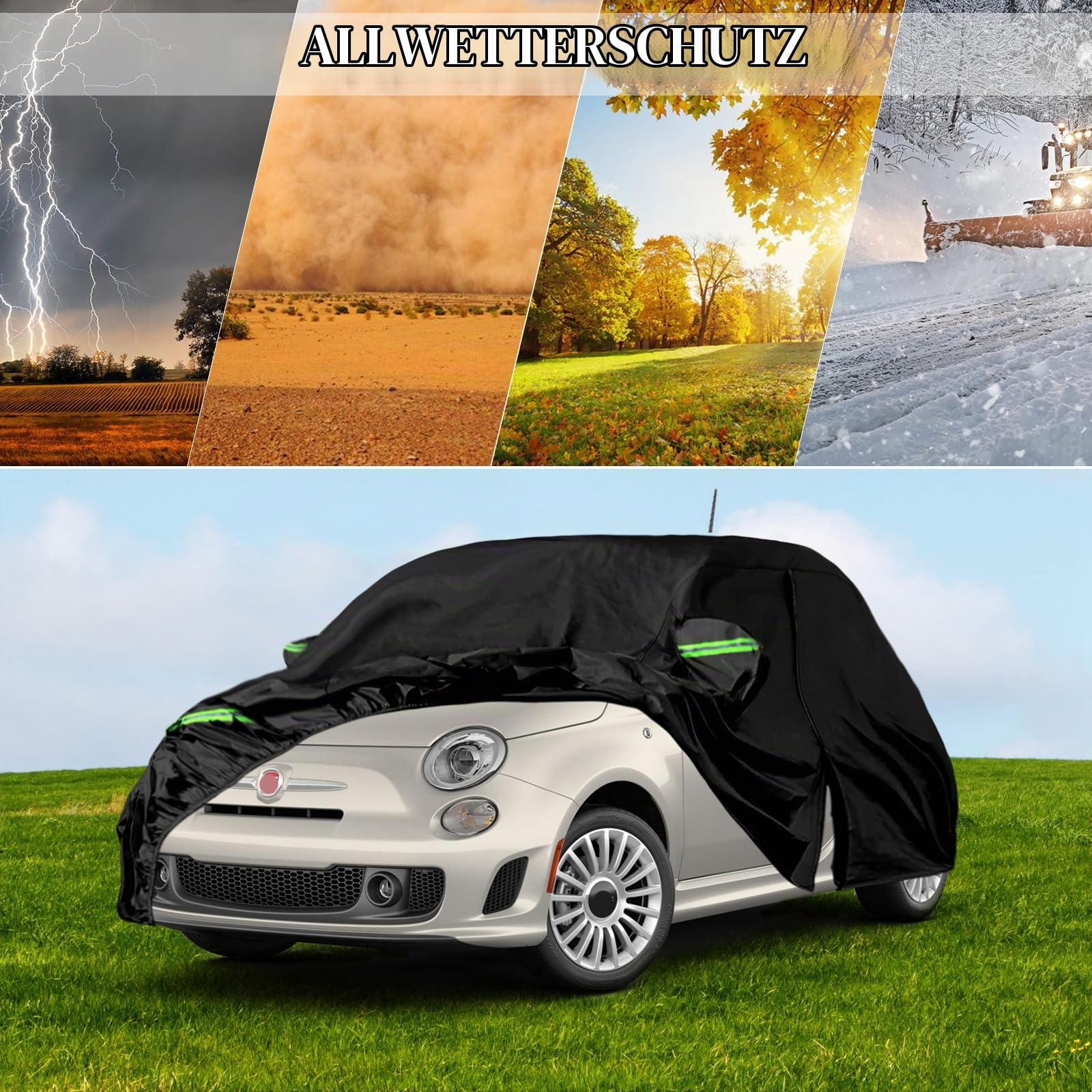 Autoabdeckung Wasserdicht Ersatz für FIAT 500/500C/500E/Abarth 2007-2024