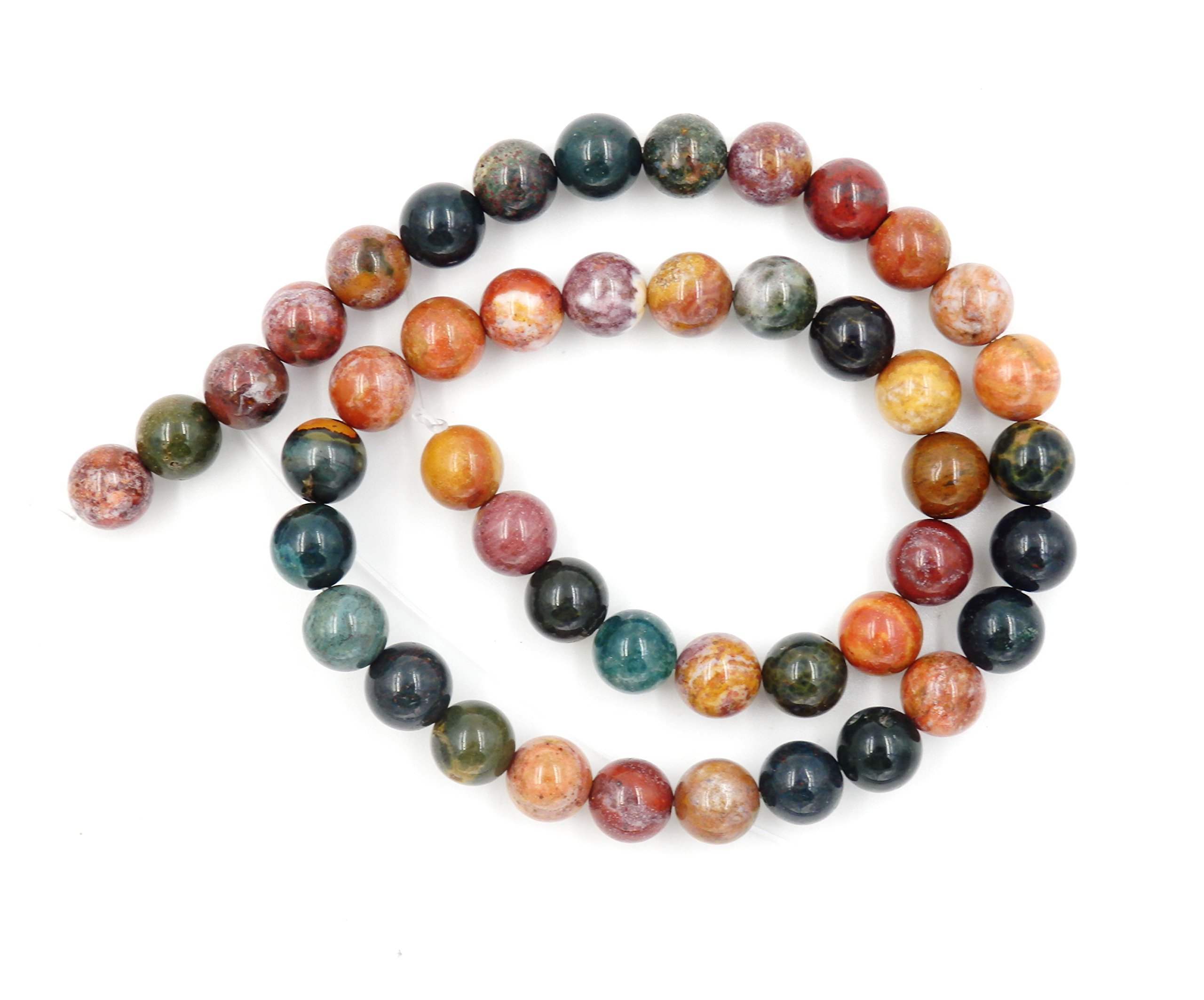 Malahill Natural Ocean Agate Beads – 5 Strands, 6mm, For Jewelry Making With Elastic Cord - View #5