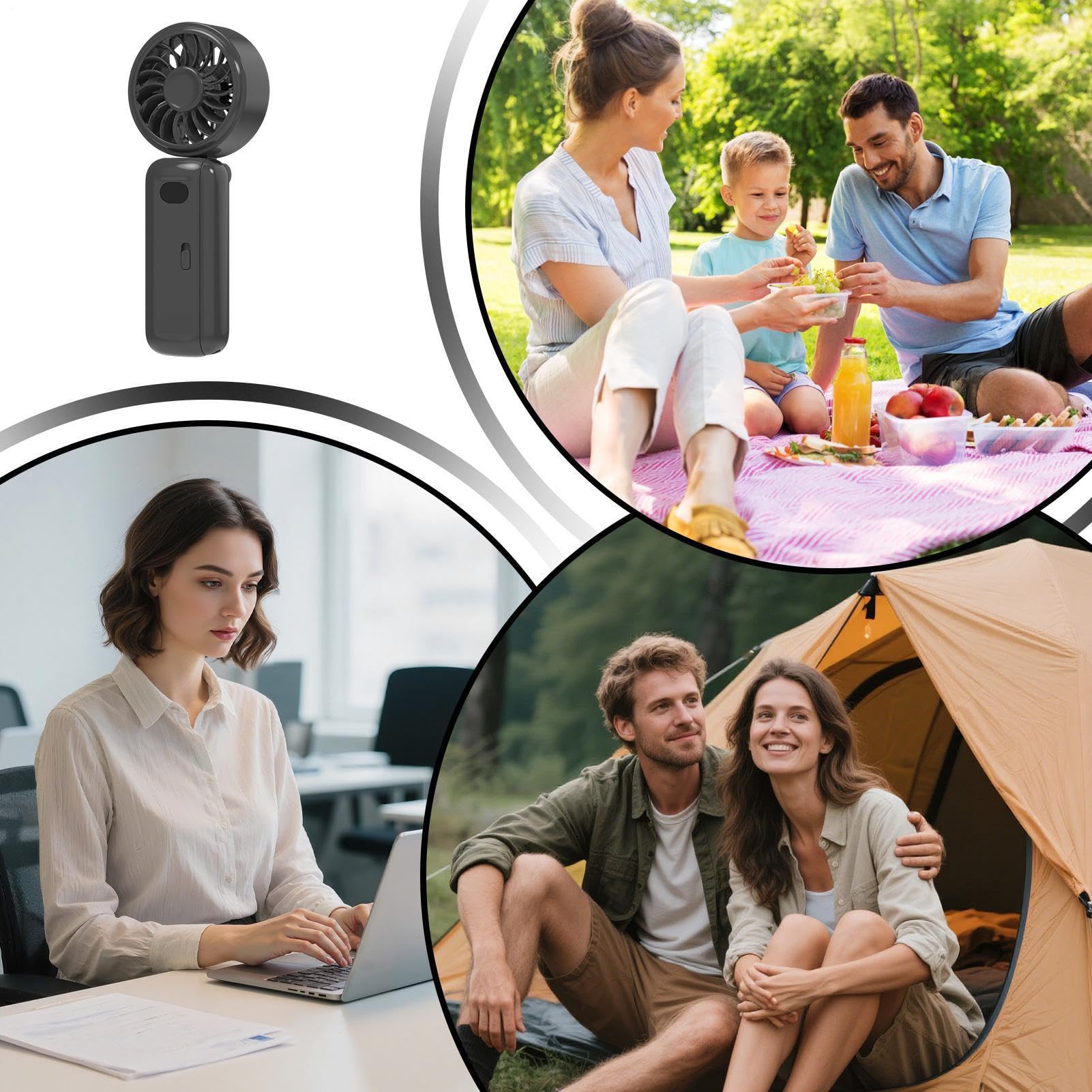 Ventilatore a Clip 5 Velocità Display Digitale Raffreddamento Personale | Mini Ventilatore con Clip Alimentato a Batteria per Casa Scuola Scrivania Viaggi Campeggio Picnic Spiaggia Piscina
