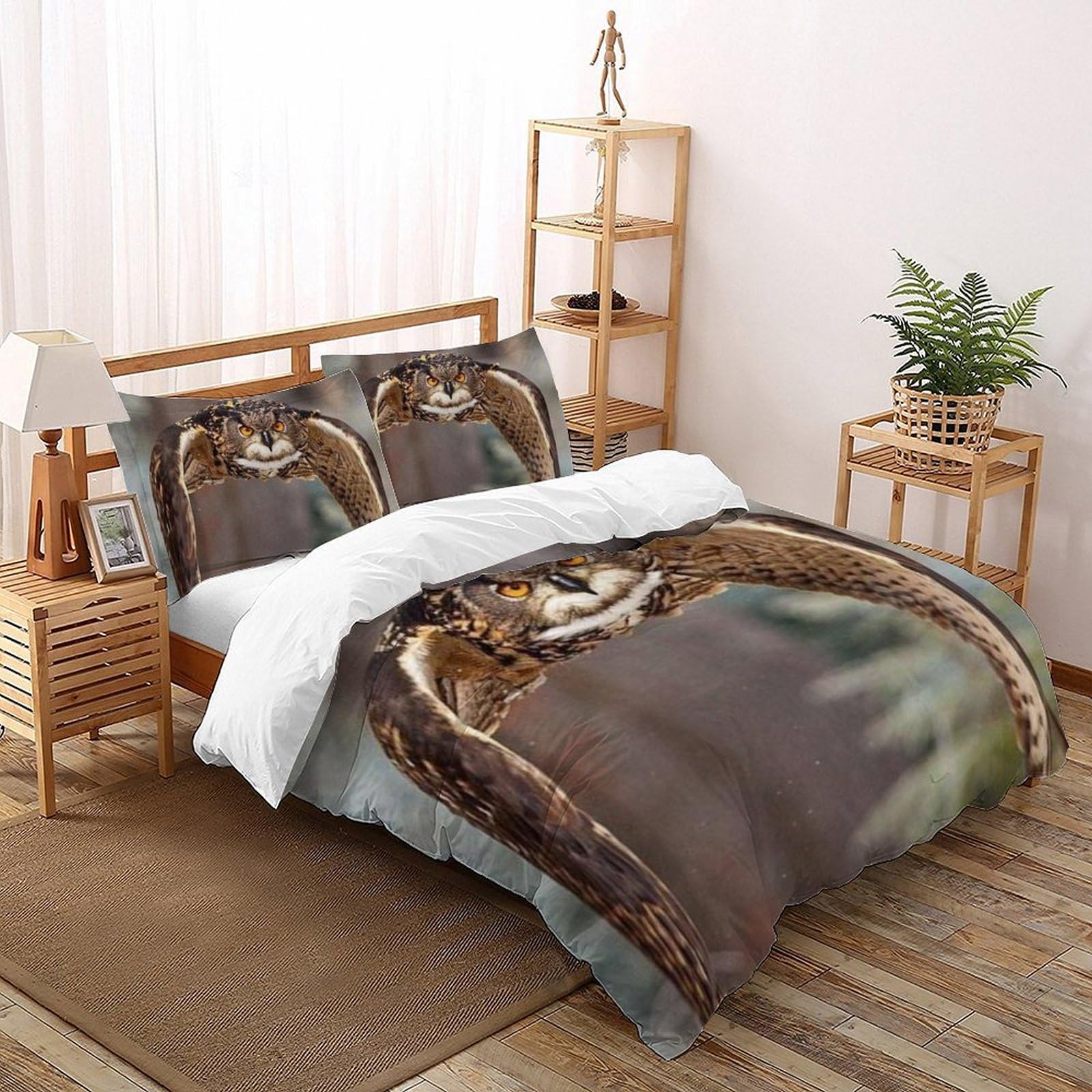 Housse de couette double 200x200cm pour enfants microfibre animaux