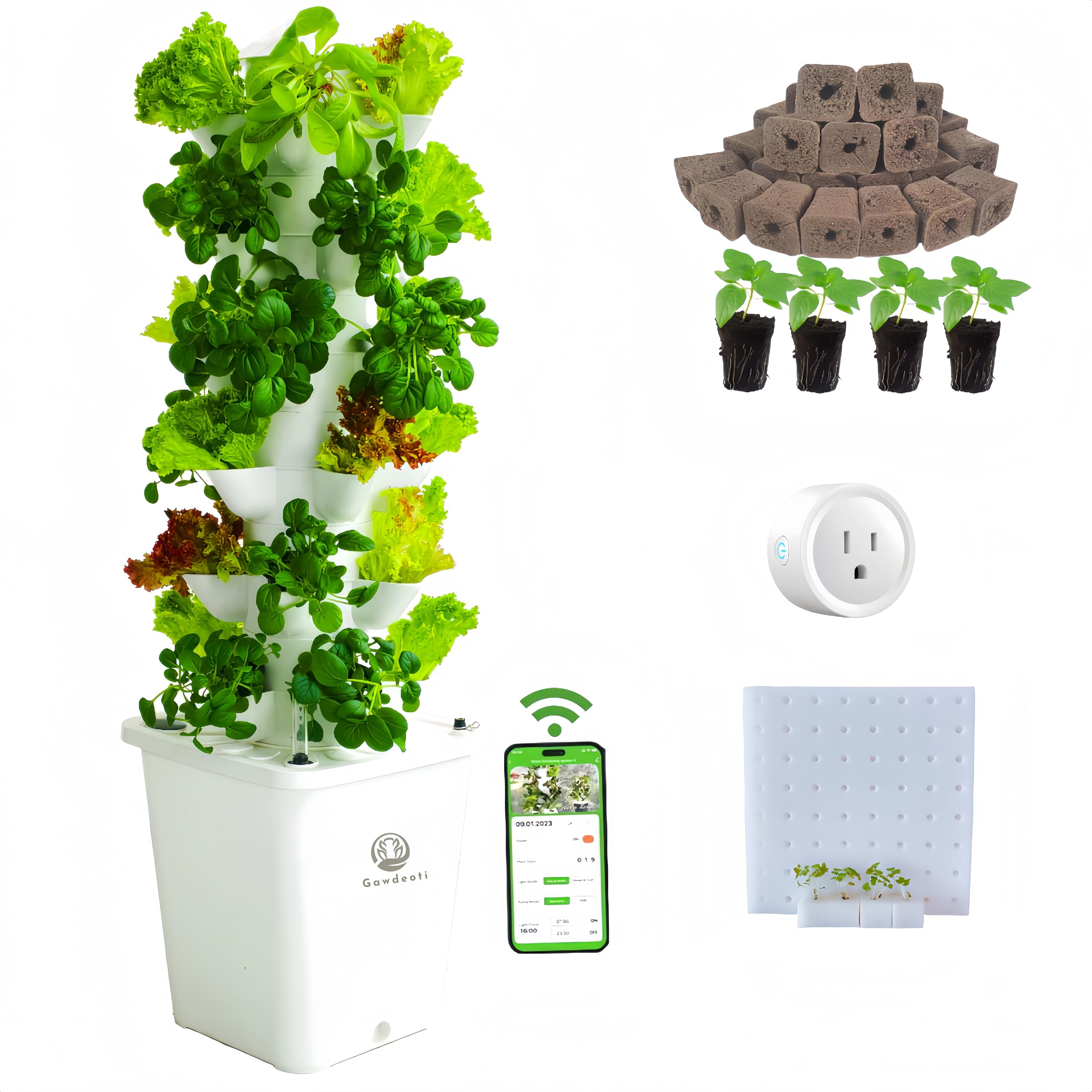 LnzyGarden Hydroponic Growing System Kit - Indoor Smart Hydroponic Vertical Garden,Hydroponic Vegetable System,30 Pods,with Pump System and Automatic Timer, Gardening Gift