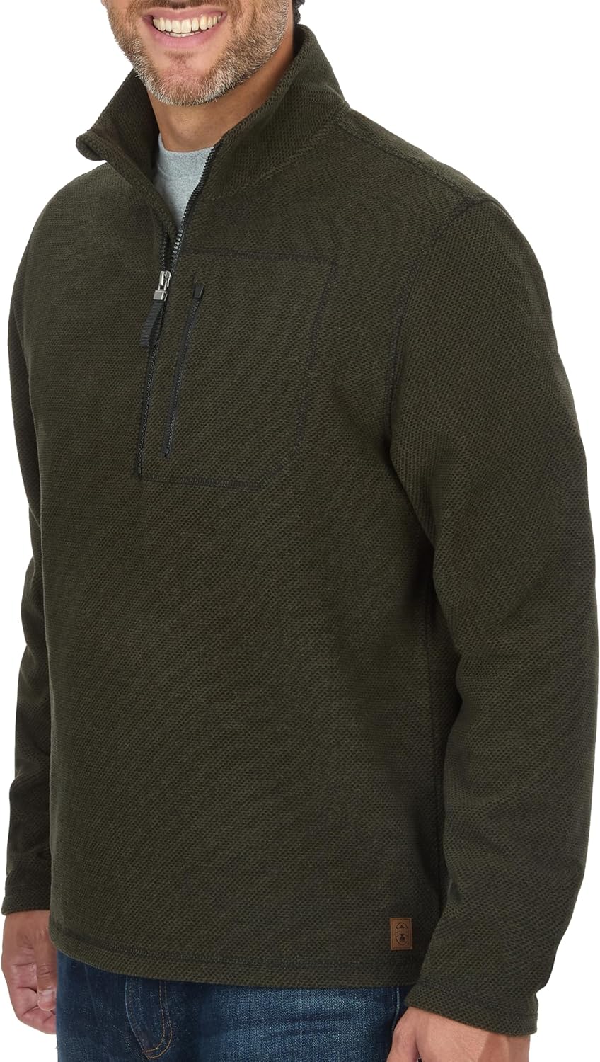 Coleman Men's Quarter Zip Pullover Knit Long Sleeve Sweatshirt with Zippered Chest Pocket and Stand-Up Collar - Image 2