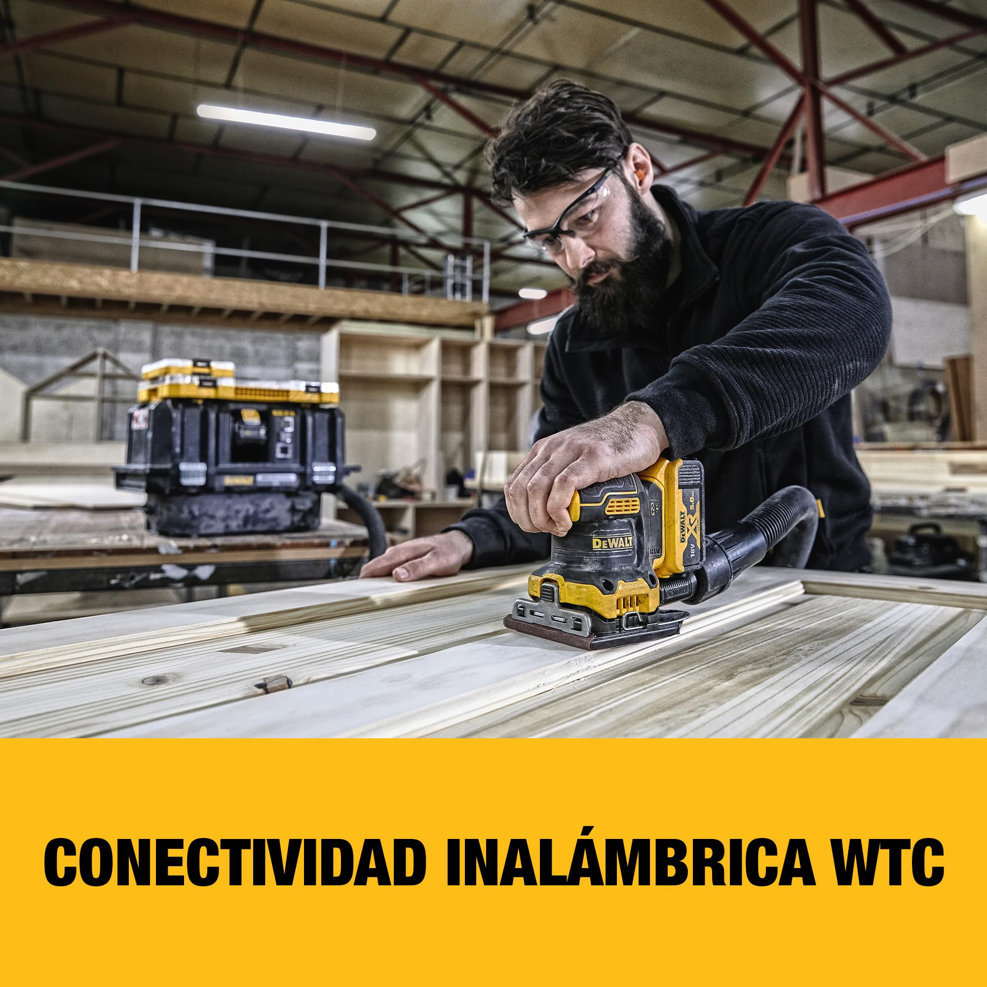 DEWALT Lijadora de 1/4 de hoja XR Motor Brushless 18V en Maletin TSTAK, DCW200NT-X
