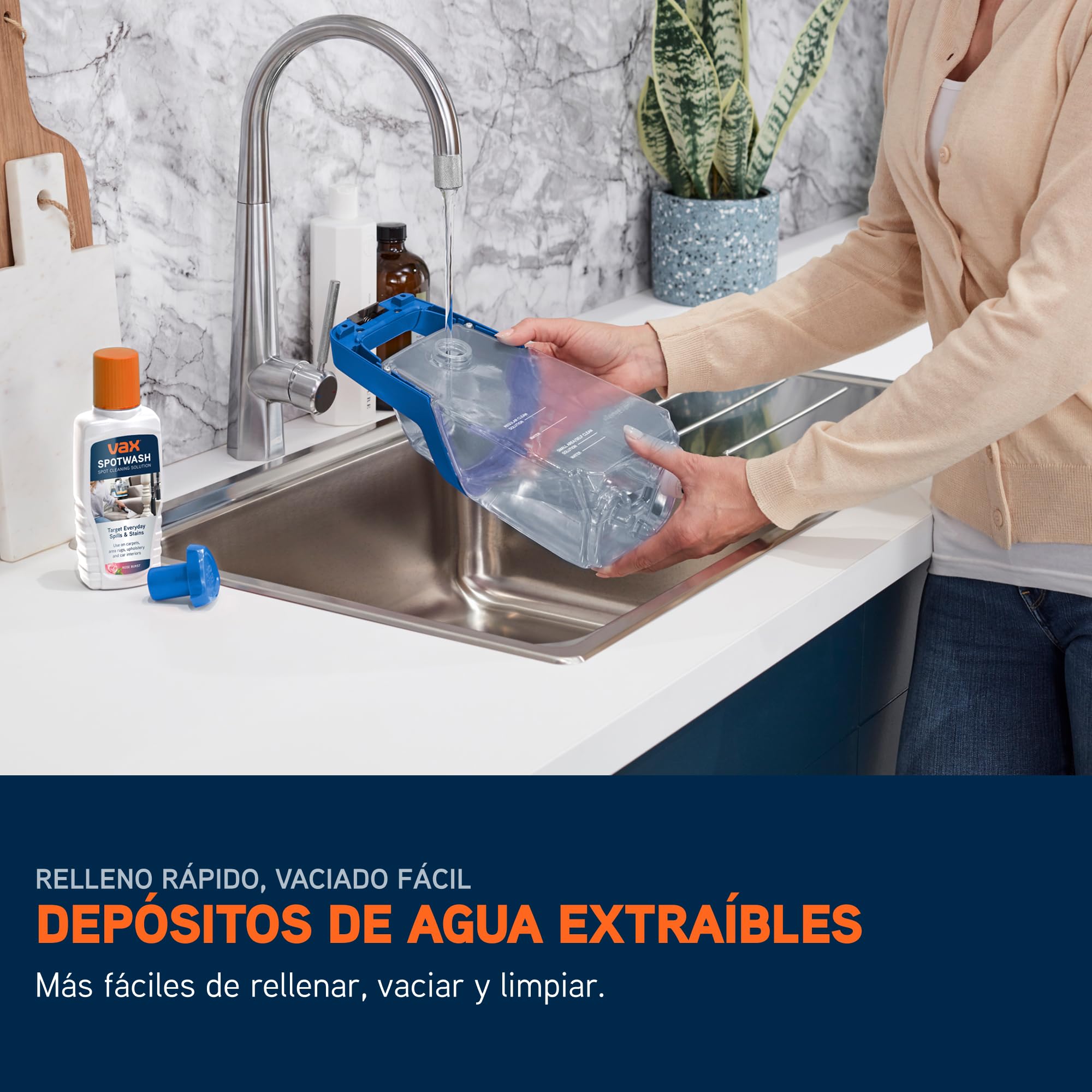Vax SpotWash Duo Quitamanchas para alfombras y tapicería con herramienta para mascotas, accesorios multi-superficie y solución para limpiar escaleras, sofás, coches y superficies duras