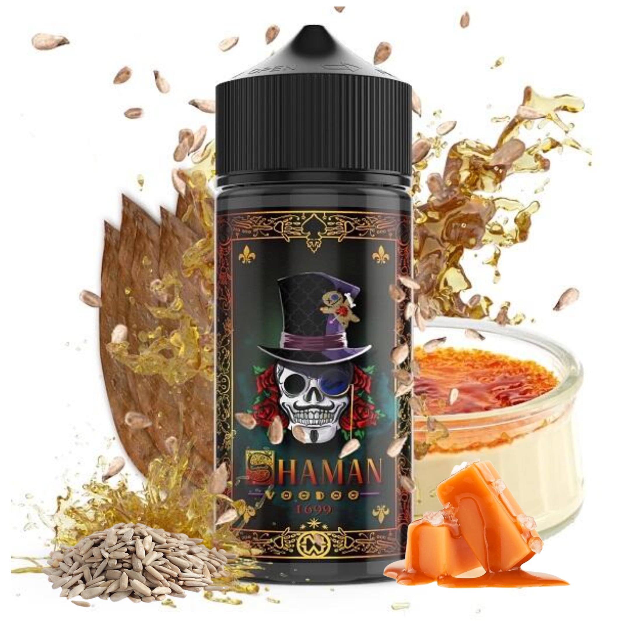 E LIQUIDE 100ML, SAVEUR TABAC BLONDE AU CARAMEL, CRME BRLE, FRUITS SECS  - SHAMAN VOODOO - MELIQUIDS - LIQUIDE VAPOTEAUSE - LIQUIDE CIGARETTE  ELECTRONIQUE - E-CIGARETTE - SANS TABAC - SANS NICOTINE : Amazon.fr:  High-Tech