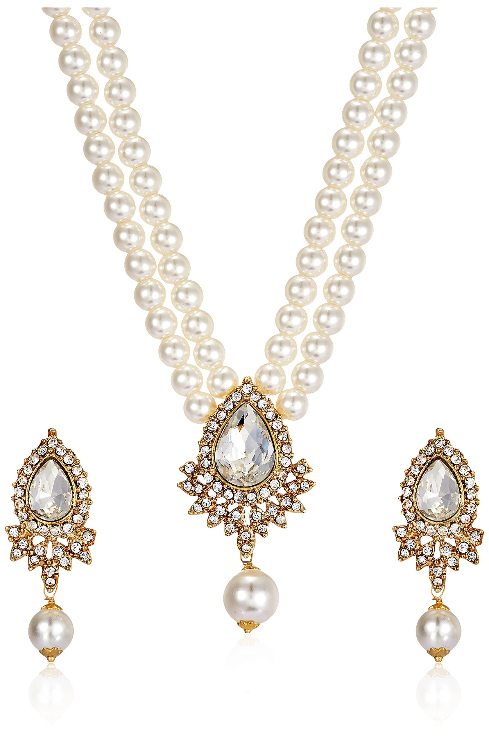 See full amazon price history chart for Estele Womens Dual Layered Pearl Necklace Set With Fancy Austrian Crystal Estele Womens Dual Layered Pearl Necklace Set With Fancy Austrian Crystal (B095CNX3ZS) Amazon Price History, Amazon Price Tracker