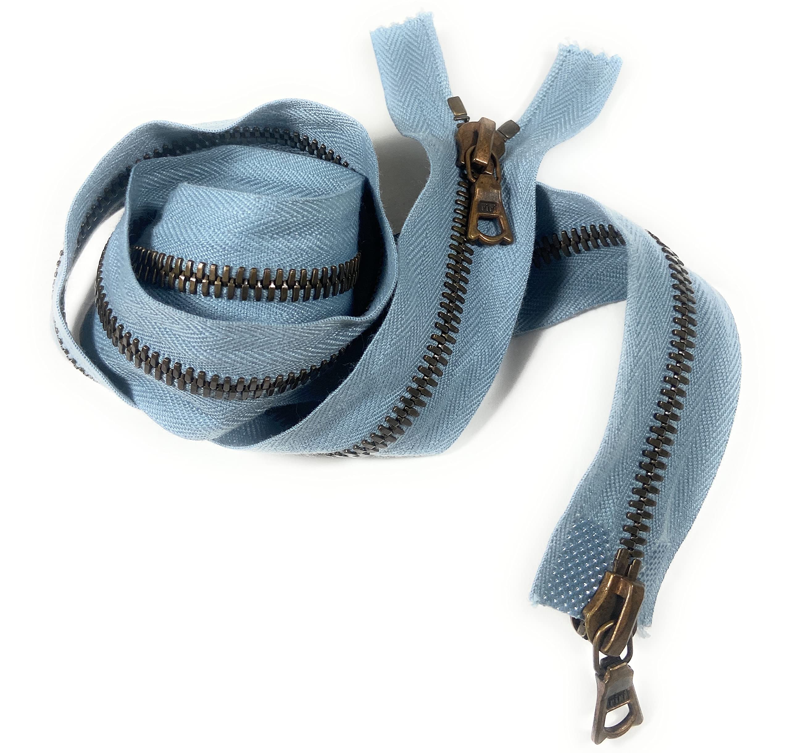 Riri Zipper 73,6 cm Separação Aberta Azul Poeira/Peweter M6 Dentes