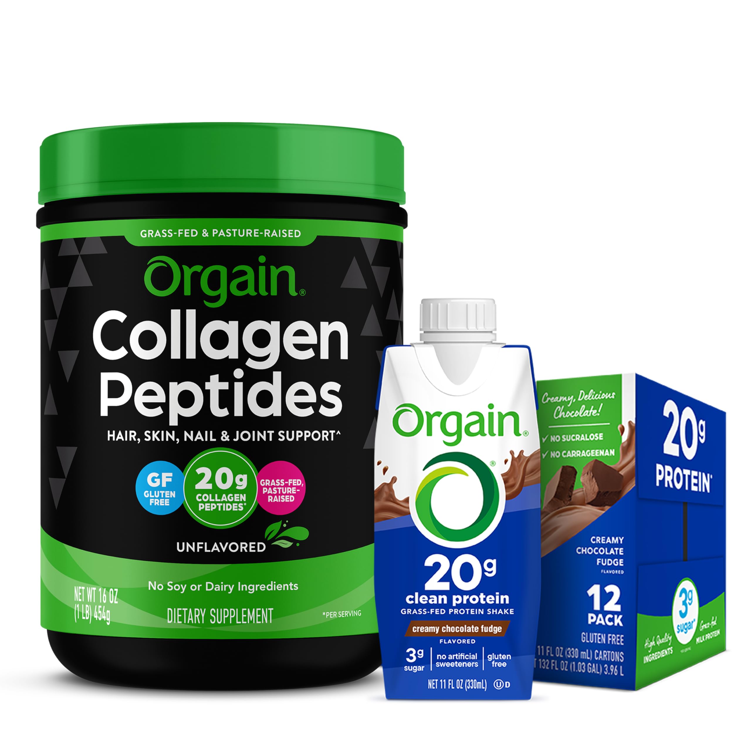Orgain Grass Fed Hydrolyzed Collagen Peptides Protein Powder - Paleo & Keto Friendly, Amino Acid Supplement, Pasture Raised & Grass Fed Clean Protein Shake, Cre