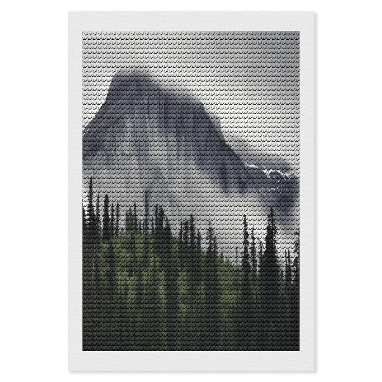 FodPand Canadian Smokey Mountain Cliff Diamond Art Kits for Adults Diamond Painting Kits for Beginner 5D DIY Full Round Drill Diamond Dot Painting Gem Art Crafts for Home Wall Decor