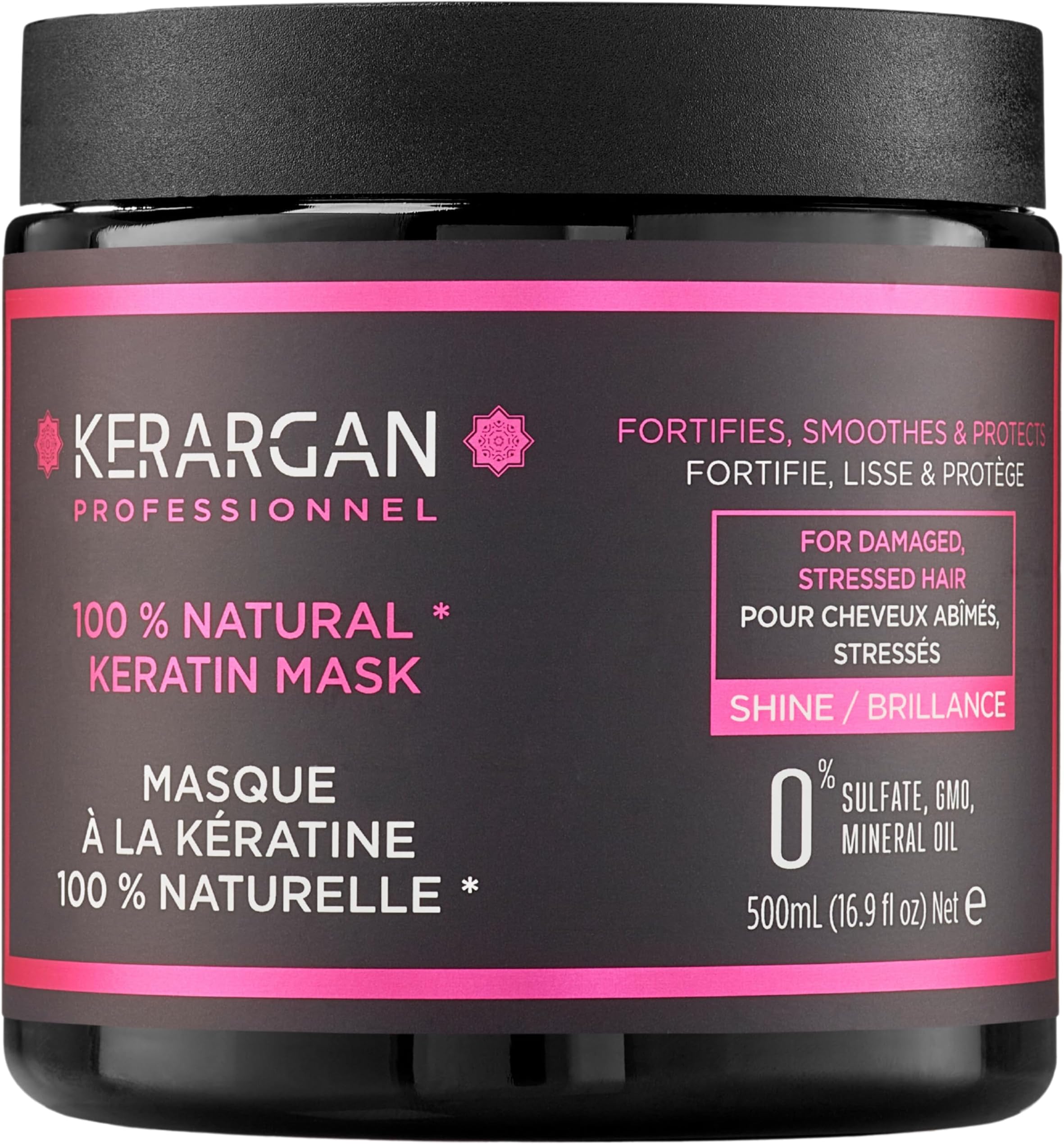 Ultra Repairing Hair Mask with Keratin for Damaged and Stressed Hair - Strengthens, smooths, and protects - Sulfate-Free, GMO-Free, Mineral Oil-Free - 16.9 fl oz