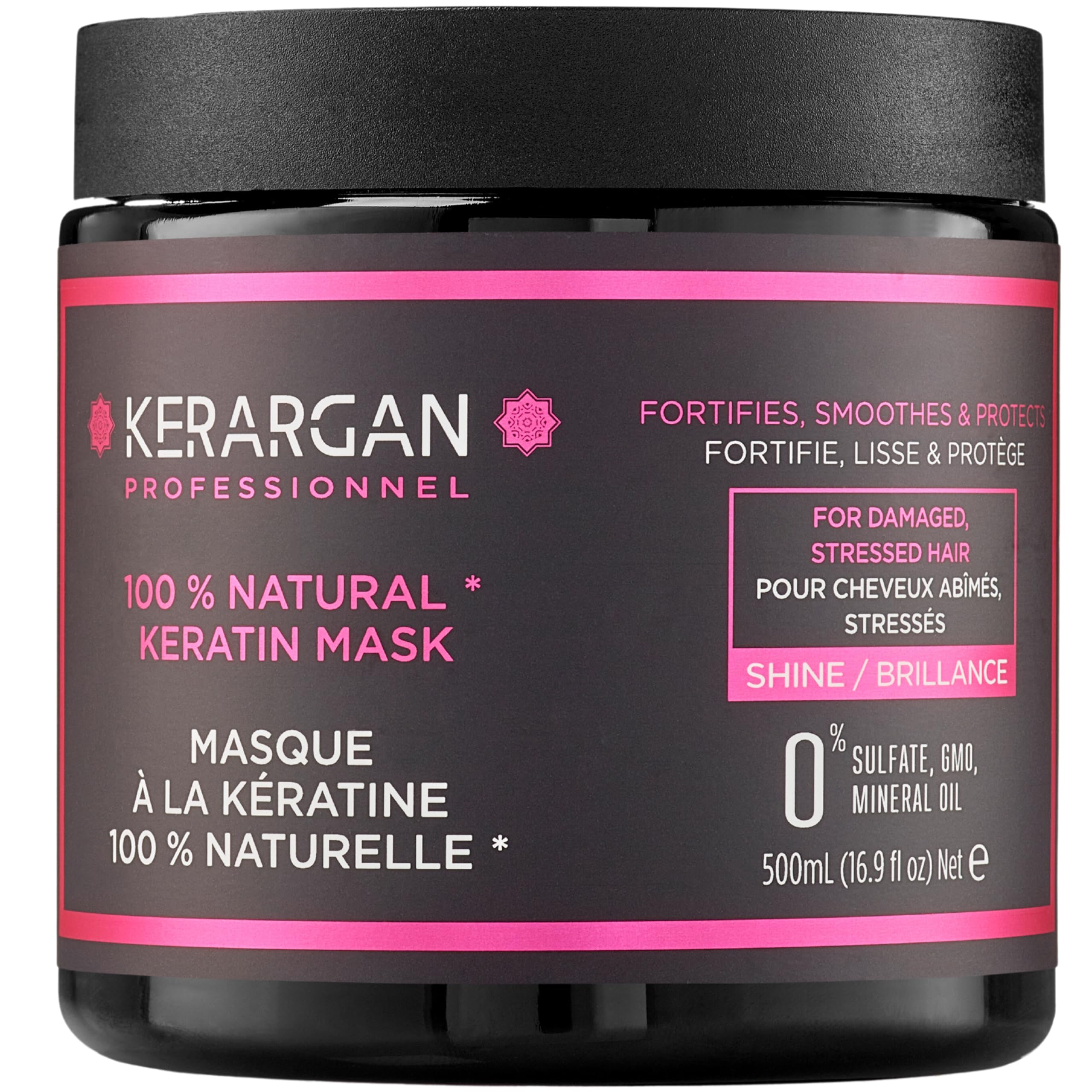 Ultra Repairing Hair Mask with Keratin for Damaged and Stressed Hair - Strengthens, smooths, and protects - Sulfate-Free, GMO-Free, Mineral Oil-Free - 16.9 fl oz