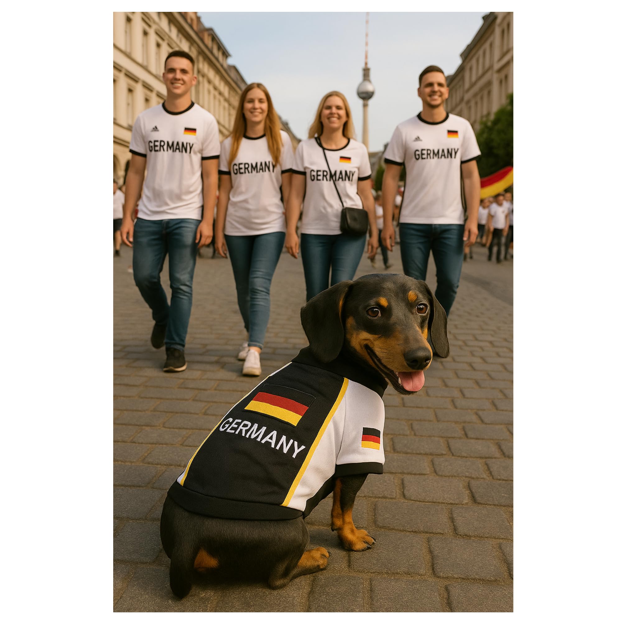 Parisian Pet Team Germany Hundetrikot – atmungsaktives Netz-Welpen-Fußballtrikot – leichte Stretch-Sportliche Hundekleidung – Sommer-Shirts für große Hunde – Fußballtrikot für Hunde – Sportbekleidung