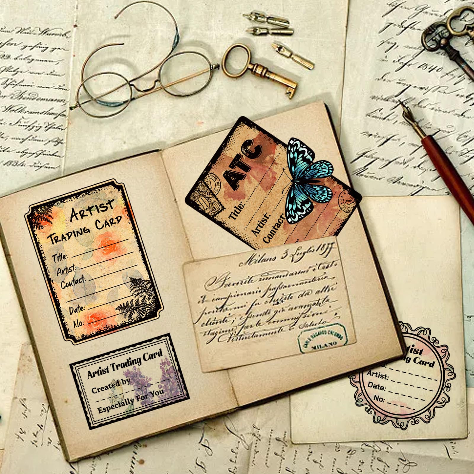 GLOBLELAND Timbri Trasparenti Frame Background 29.7x21cm per Scrapbooking Fai Da Te