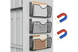 JANE EYRE 3PCS Non-Drilling Magnetic File Holder for Office Cabinets