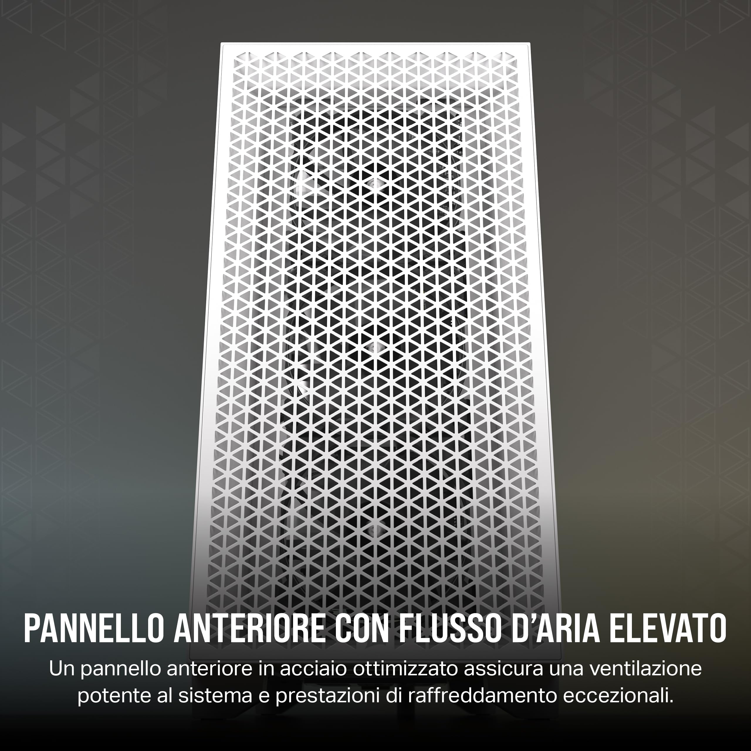 CORSAIR 3000D AIRFLOW Case per PC Mid-Tower – 2 Ventole SP120 ELITE - Supporto di GPU a Quattro Slot – Spazio per Alloggiare Fino a 8 Ventole da 120 mm – Design con Flusso D’aria Elevato – Bianco