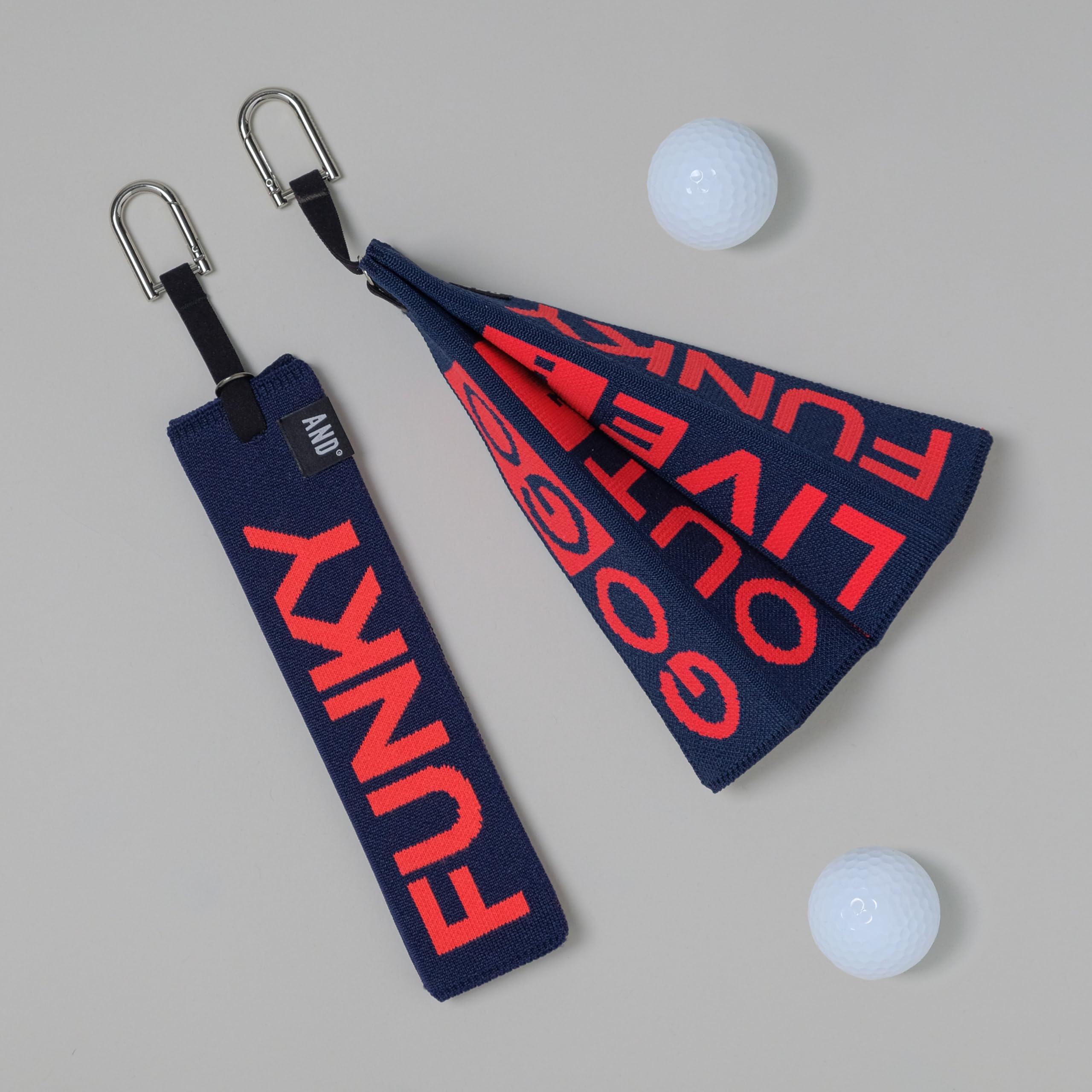 ANDGOLF Pleats Ball Towel, Use to Wash My Ball and Club, Best Choice for Golf Gifts, Embroidered Golf Towels, Clip for Bags/Pants/Skirts, Durable Elastic Band, Colorful Fashion Golf Item (red)